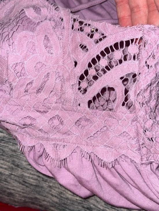 Liberty Love Dusty Lavender Lace-Trim Babydoll Chemise - Picture 6 of 9